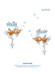 Dreamcore Goldfish Sunset Orange Sea 18k Platinum Plated Earclip Ear Clips™