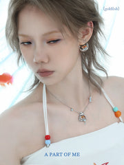 Dreamcore Goldfish Sunset Orange Sea 18k Platinum Plated Earrings™