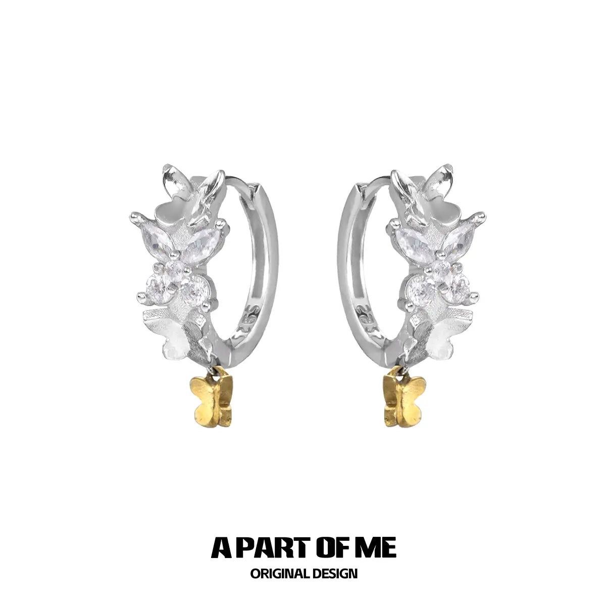 플러터 에센스 18k 플래티넘 도금/18k 옐로우 골드 도금 S 펜던트 귀걸이™