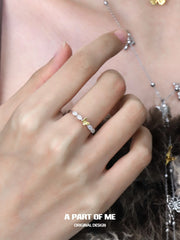 Flutter Essence S925 Sterling Silver 18K Yellow Gold Plating Adjustable opening Rings™