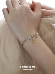 สร้อยข้อมือผีเสื้อ S925 เงินสเตอร์ลิงชุบทองคำเหลือง 18K Flutter Essence™