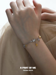 สร้อยข้อมือผีเสื้อ S925 เงินสเตอร์ลิงชุบทองคำเหลือง 18K Flutter Essence™