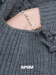 Forever Elegant 925 Sterling Silver Natural Baroque Pearl Bracelet™