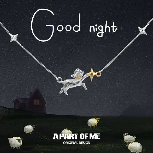 Good Night Sheep 925 Sterling Silver 18K Gold Plated Star Choker Necklace™