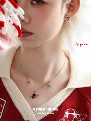 Happy New Year Platinum Plating Kittens and Puppies Setting Off Fireworks Necklace™