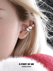 Happy New Year Platinum Plating Kittens and Puppies Setting Off Fireworks No Piercing Ear Cuff Ear Clip™