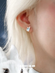 Hello Winter 925 Sterling Silver Snowflake Rabbit Stud Earrings™