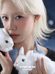 Hello Winter 925 Sterling Silver Snowflake Rabbit Stud Earrings™