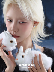 Hello Winter 925 Sterling Silver Snowflake Rabbit Stud Earrings™