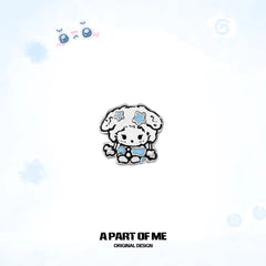 ต่างหูสตั๊ดดีไซน์แมวหัวใจนุ่มชุบแพลทินัม 18K Hello Winter Meow™