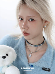 Hello Winter Platinum-Plated Black Kitten and White Puppy Drop Hoop Earrings™
