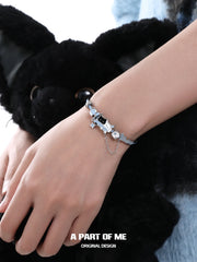 Hello Winter Platinum-Plated Kitten＆ Puppy Bangle™