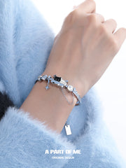 Hello Winter Platinum-Plated Kitten＆ Puppy Bangle™
