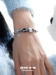 Hello Winter Platinum-Plated Kitten＆ Puppy Bracelet™