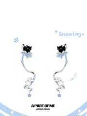 Hello Winter Platinum-Plated Kitten＆ Puppy Detachable Earring Clip™