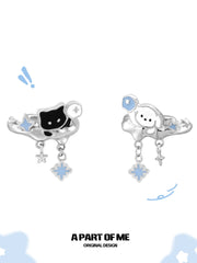 Hello Winter Platinum-Plated Kitten＆ Puppy Ear Cuffs Earclips™