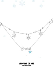 Hello Winter Platinum-Plated Snowflake Crystal Ball Pendant Necklace™