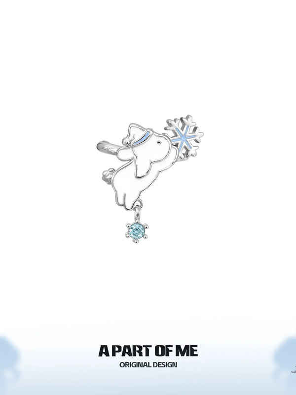 Hello Winter Platinum Plating Snowflake Rabbit No Piercing Ear Cuff Ear Clip™
