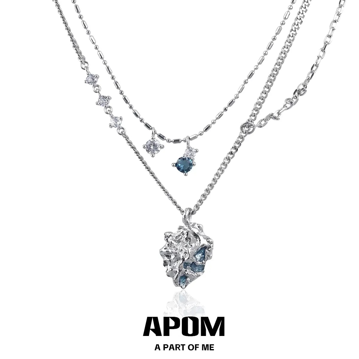 จี้อัญมณีเคลือบแพลตตินัม 18K Ice Field™