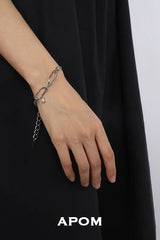 리머런스 18K 플래티넘 플레이팅 바이올렛 원석 Y2K 팔찌™