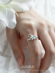 Lily 925 Sterling Silver Lily Vine Adjustable Open Ring™