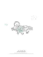 Lily 925 Sterling Silver Lily Vine Adjustable Open Ring™