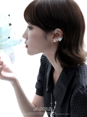 Lily Platinum Plating Dreamcore Mint Lily Vine Asymmetrical Ear Hook Ear Clip™
