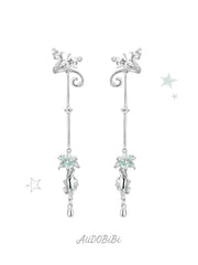 Lily Platinum Plating Dreamcore Mint Lily Vine Dangle Ear Cuff™