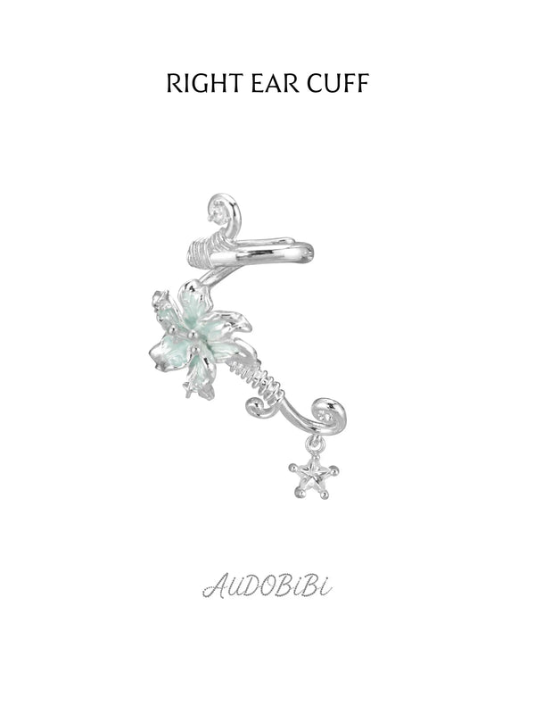 Lily Platinum Plating Dreamcore Mint Lily Vine EarClip Ear Cuff™