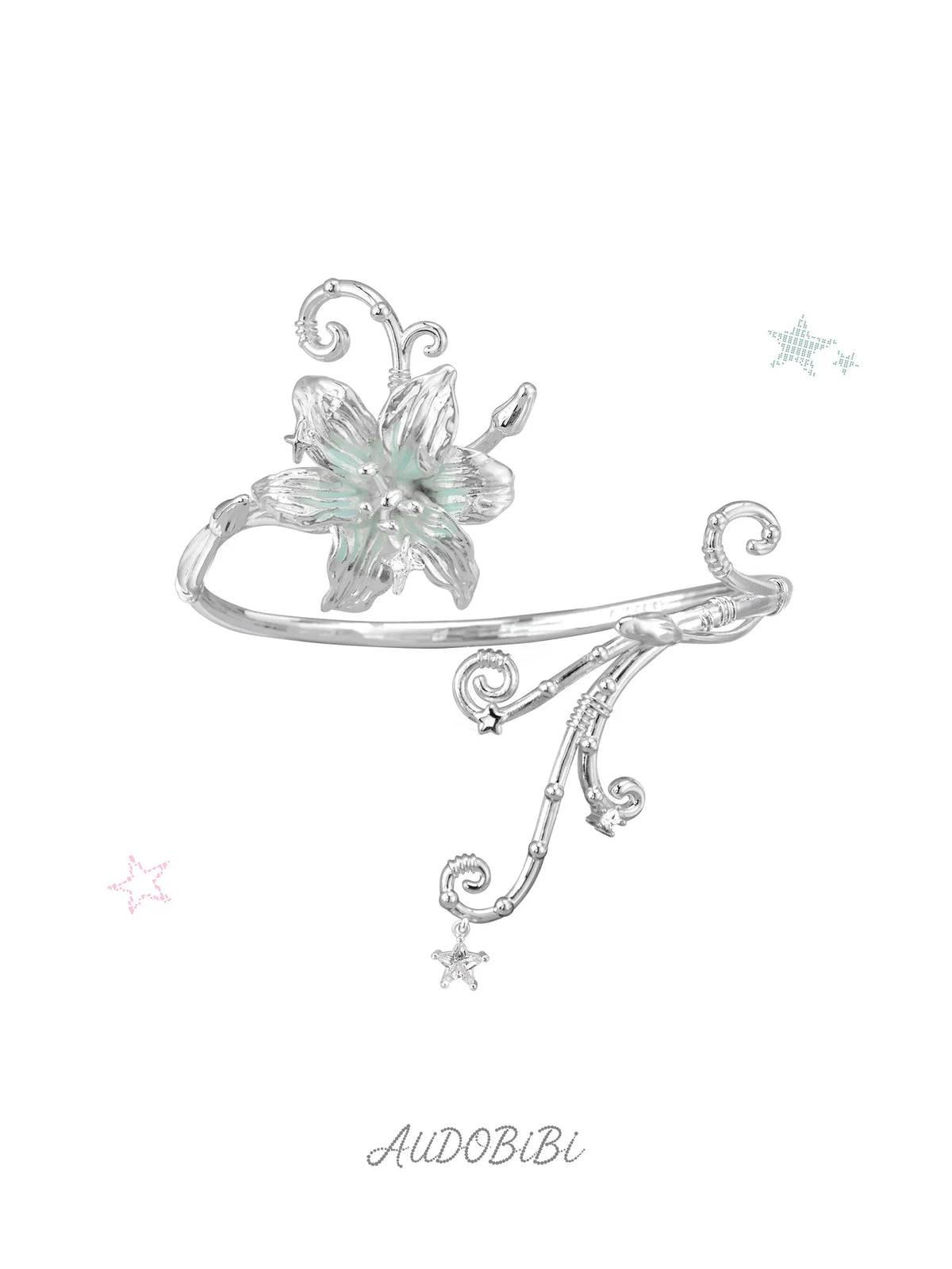 Lily Platinum Plating Dreamcore Vine Adjustable Open Arm Ring™