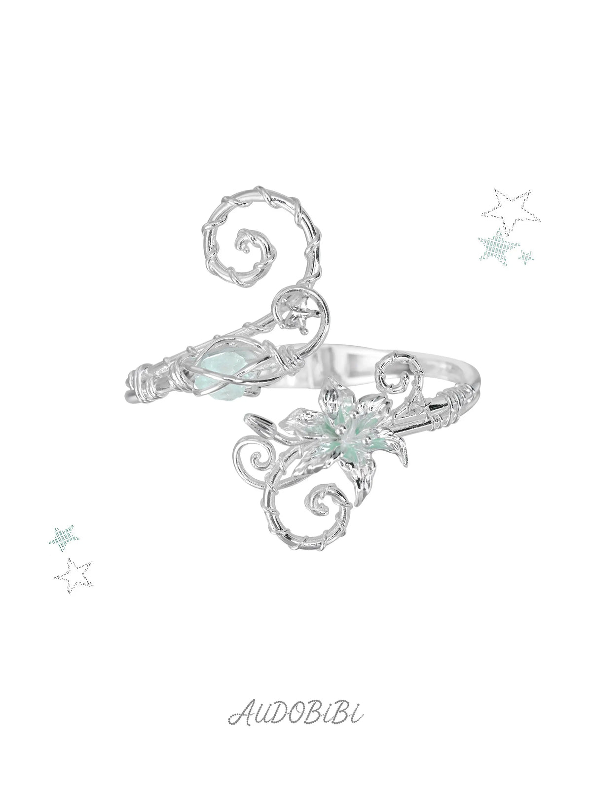 Lily Platinum Plating Dreamcore Vine Adjustable Open Cuff Bangle Bracelet™