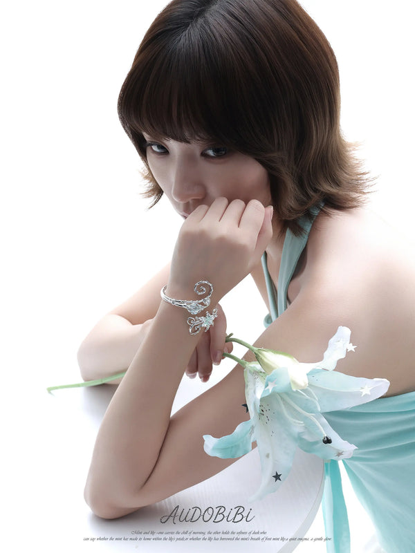 Lily Platinum Plating Dreamcore Vine Adjustable Open Cuff Bangle Bracelet™