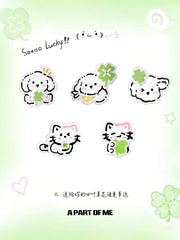 Lucky Clover 18K Platinum Plated Kitten ＆ Puppy Stud Earrings™