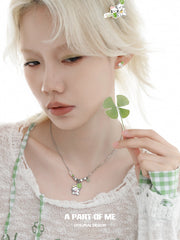 Lucky Clover 18K Platinum Plated Kitten ＆ Puppy Stud Earrings™