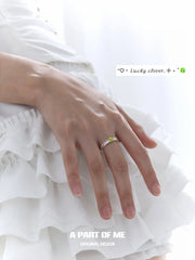 Lucky Clover 925 Sterling Silver Adjustable Green Four-Leaf Clover Ring™