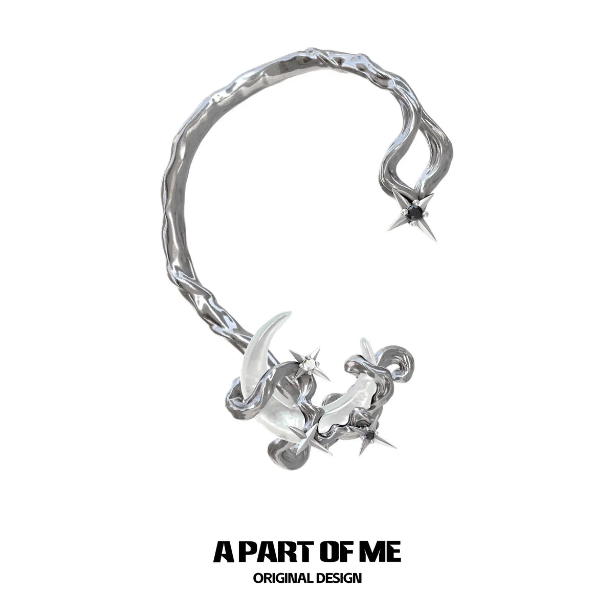 MYTH OF THE MOON ต่างหูแบบเกี่ยวหูชุบแพลทินัม 18K Ear Clips™