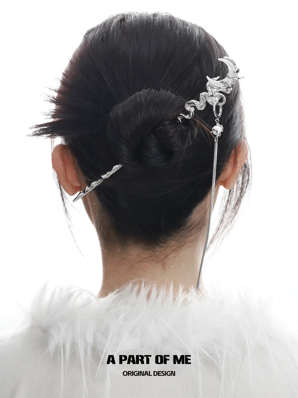 MYTH OF THE MOON 18Kプラチナめっき貝殻タッセルヘアピン™