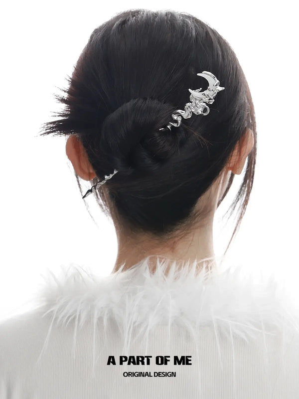 MYTH OF THE MOON 18Kプラチナめっき貝殻タッセルヘアピン™