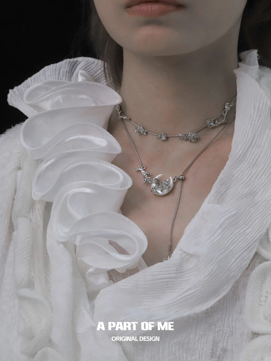 MYTH OF THE MOON 18k Platinum Plating Zircon Natural Shells Chokers Necklaces™