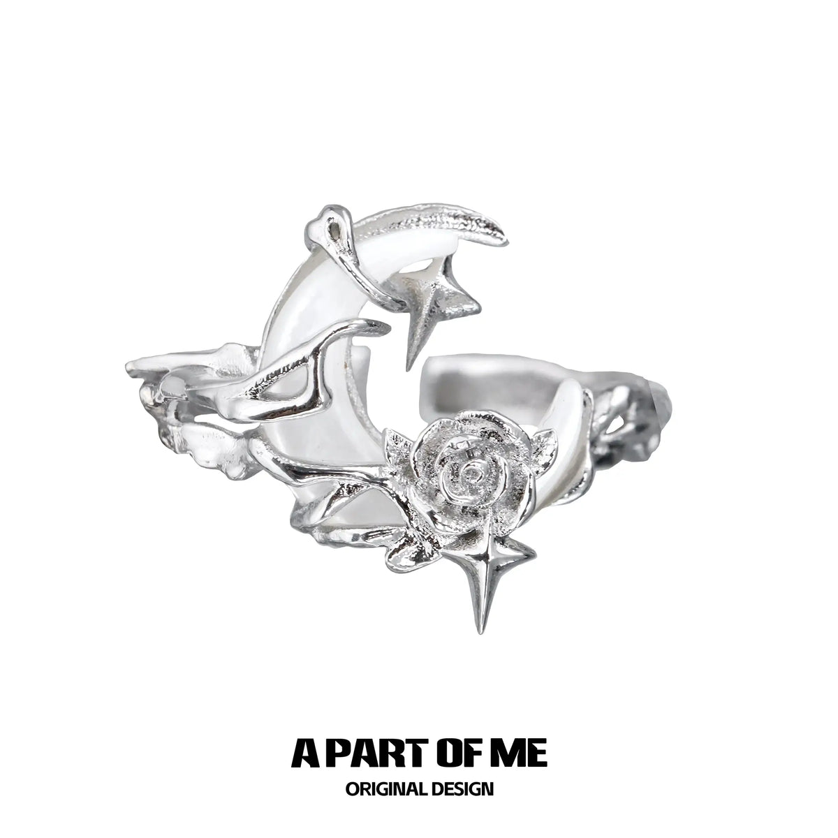 MYTH OF THE MOON S925 Sterling Silver Natural Shells Resizeable Rings™