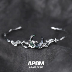 MYTH OF THE MOON กำไลข้อมือเปลือกหอยเงินสเตอร์ลิง S925 ปรับขนาดได้ Bracelets™