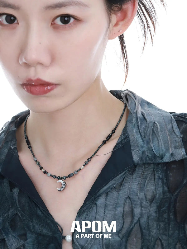 Myth of the Moon Sterling Silver, Shell & Agate Choker™