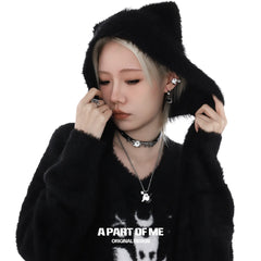 สร้อยคอโชกเกอร์หนังเคลือบแพลตตินัม 18K ลายแมวเหมียวเหมียวเหมียว™