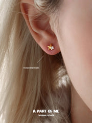 Merry Christmas 925 Platinum Pating Detachable Star Drop Stud Earrings™
