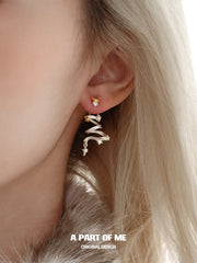 Merry Christmas 925 Platinum Pating Detachable Star Drop Stud Earrings™