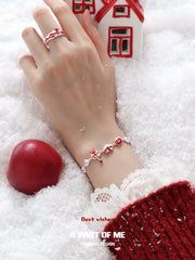 Merry Christmas 925 Sterling Silver "Blessing" Logo Adjustable Ring™