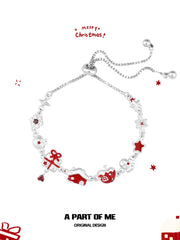 Merry Christmas Platinum-Plated Red Snow Apple Bracelet™