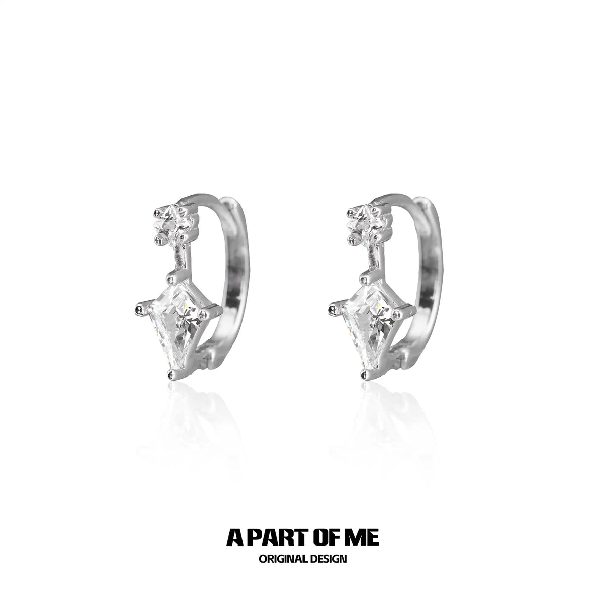 Original Sterling 925 Silver Kite Diamond-Shaped Zircon Earrings™