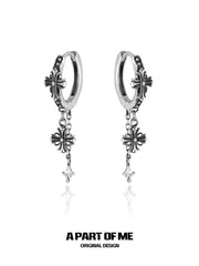 Original Vintage 925 Sterling Silver Iris Huggie Hoop,Dangle Earrings™