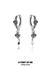 Original Vintage 925 Sterling Silver Iris Huggie Hoop,Dangle Earrings™